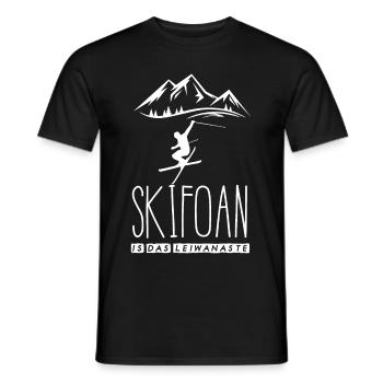 Skifahren Dialekt Alpen Wintersport Ski - Männer T-Shirt - Schwarz - Vorne - AI Model Male 178 light (178cm)