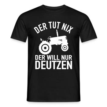 Traktor Bauer - Der Tut Nix Der Will Nur Deutzen - Männer T-Shirt - Schwarz - Vorne - AI Model Male 178 light (178cm)