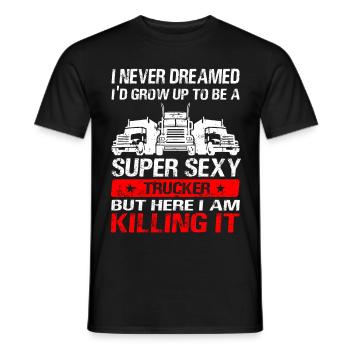 LKW-Fahrer LKW Fernfahrer - Super Sexy Trucker - Männer T-Shirt - Schwarz - Vorne - AI Model Male 178 light (178cm)