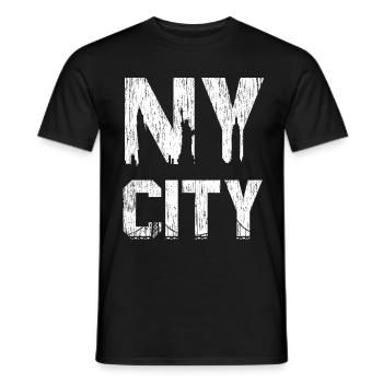 NY City New York - T-shirt homme - noir - Devant - AI Model Male 178 light (178cm)