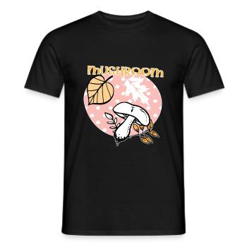 Mushroom Autumn - Men's T-Shirt - black - Front - AI Model Male 178 light (178cm)