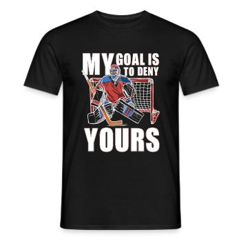 Funny Ice Hockey Hockey Saying for Hockey Goalie - Men's T-Shirt - black - Front - AI Model Male 178 light (178cm)