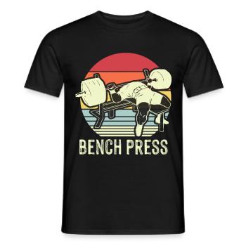 Presse bancaire Retro Workout Fitness Training - T-shirt homme - noir - Devant - AI Model Male 178 light (178cm)