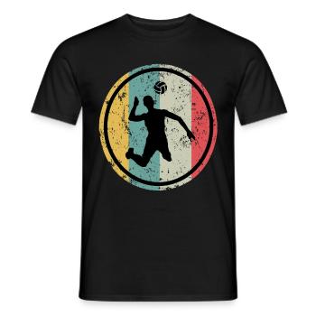 Retro Volleyballer Beach Volleyball Spieler - Männer T-Shirt - Schwarz - Vorne - AI Model Male 178 light (178cm)