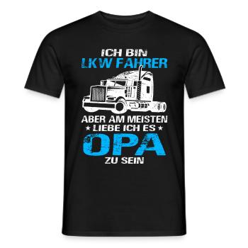 LKW-Fahrer Opa - Fernfahrer Kraftfahrer Großvater - Männer T-Shirt - Schwarz - Vorne - AI Model Male 178 light (178cm)