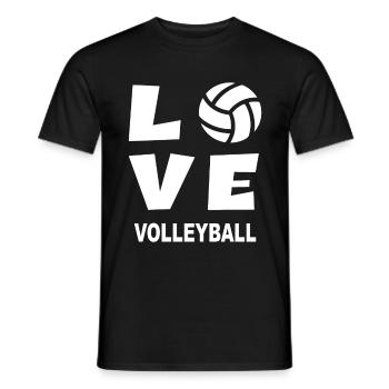 LOVE Volleyball - Volleyballer Beach Volleyball - Männer T-Shirt - Schwarz - Vorne - AI Model Male 178 light (178cm)
