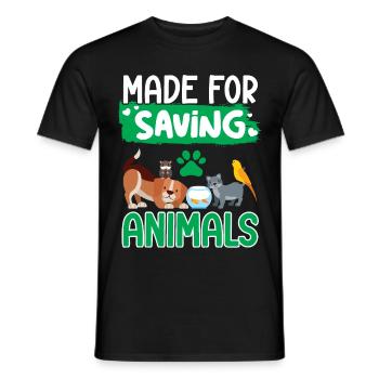 Tiere Retten Ist Mein Ding Tierarzt - Männer T-Shirt - Schwarz - Vorne - AI Model Male 178 light (178cm)