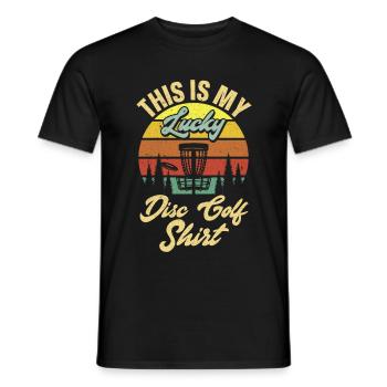 Disc Golf Frisbee Golf Ultimate Frisbee Retro Disc - T-shirt homme - noir - Devant - AI Model Male 178 light (178cm)