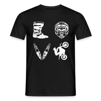 Supercross Motocross LOVE Dirtbike Geschenkidee - Männer T-Shirt - Schwarz - Vorne - AI Model Male 178 light (178cm)