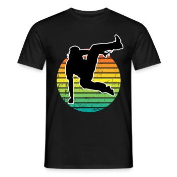 Freerunning Parkour Parkour Runner Silhouette - Men's T-Shirt - black - Front - AI Model Male 178 light (178cm)