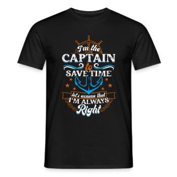 Yachting Voilier Bateau Capitaine - T-shirt homme - noir - Devant - AI Model Male 178 light (178cm)