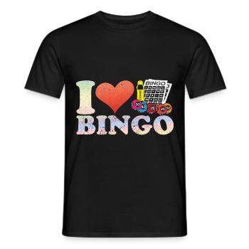 Bingo Bingo Joueur de société Bingo Lotto - T-shirt homme - noir - Devant - AI Model Male 178 light (178cm)