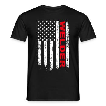 WIG Schweißer Amerika Flagge - Männer T-Shirt - Schwarz - Vorne - AI Model Male 178 light (178cm)