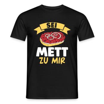 Metzger Mett Mettbrötchen - Männer T-Shirt - Schwarz - Vorne - AI Model Male 178 light (178cm)
