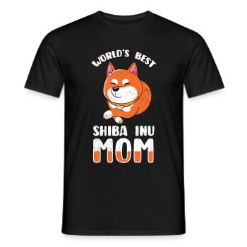 Shiba Inu Dog World's Best Shiba Inu Mom - Men's T-Shirt - black - Front - AI Model Male 178 light (178cm)