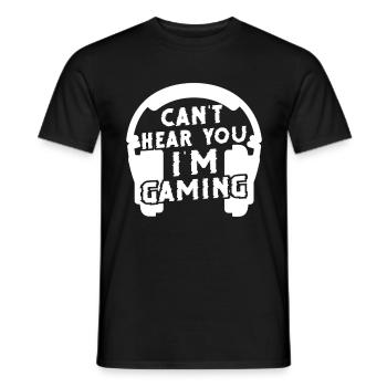Gaming Je ne peux pas vous entendre, je joue - T-shirt homme - noir - Devant - AI Model Male 178 light (178cm)