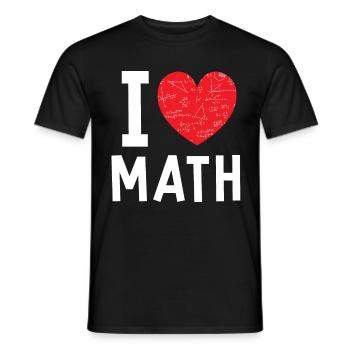 J’aime les maths de coeur mathématiques - T-shirt homme - noir - Devant - AI Model Male 178 light (178cm)