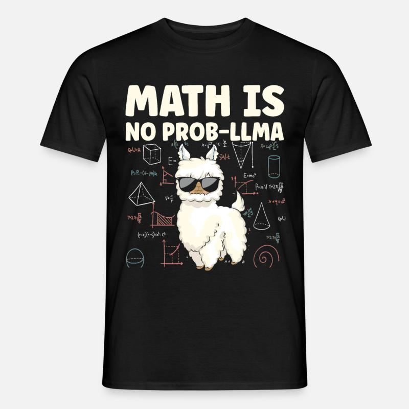 Mathe Is No Prob LLLMA Lama Mathematik - Männer T-Shirt - Schwarz