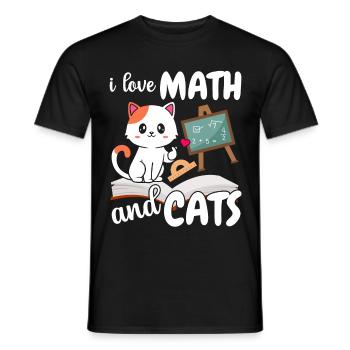 J’aime les maths Et les chats Mathématiques - T-shirt homme - noir - Devant - AI Model Male 178 light (178cm)
