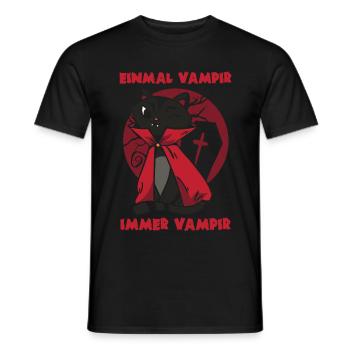 Vampir Katze Kätzchen Halloween - Männer T-Shirt - Schwarz - Vorne - AI Model Male 178 light (178cm)