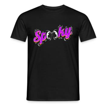 Spooky Says This Motif For Halloween - Men's T-Shirt - black - Front - AI Model Male 178 light (178cm)