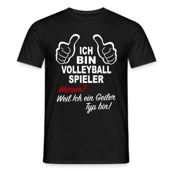 Beachvolleyball - Ich Bin Volleyball Spieler - Männer T-Shirt - Schwarz - Vorne - AI Model Male 178 light (178cm)