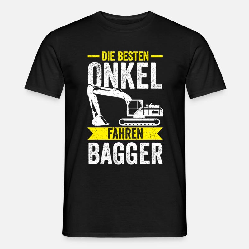 Baggerfahrer Onkel Baggern Bagger - Männer T-Shirt - Schwarz