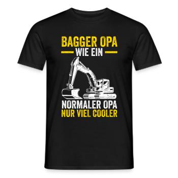 Bagger Opa Großvater Baggern Baggerfahrer - Männer T-Shirt - Schwarz - Vorne - AI Model Male 178 light (178cm)