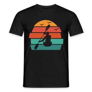 Rétro kayak de canoë Kayak - T-shirt homme - noir - Devant - AI Model Male 178 light (178cm)