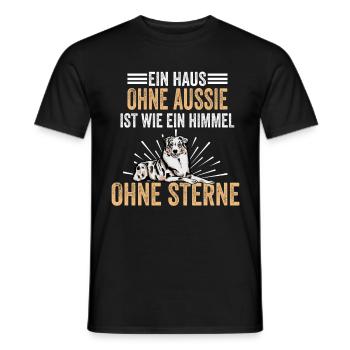 Hundeliebhaber Hund Aussie Australian Shepherd - Männer T-Shirt - Schwarz - Vorne - AI Model Male 178 light (178cm)