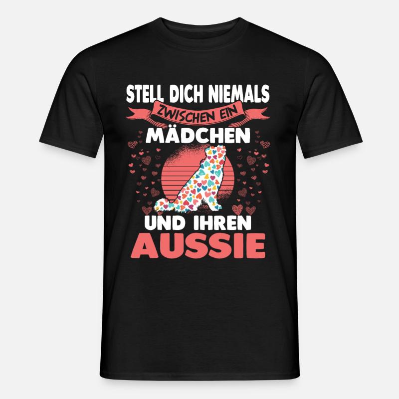 Hundebesitzerin Aussie Australian Shepherd - Männer T-Shirt - Schwarz
