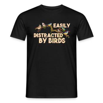 Vogelbeobachtung Vogelbeobachtung leicht von Vögeln abgelenkt - Männer T-Shirt - Schwarz - Vorne - AI Model Male 178 light (178cm)