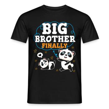 Finally Big Brother Big Bro - Men's T-Shirt - black - Front - AI Model Male 178 light (178cm)