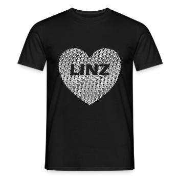 Linz Heart - Men's T-Shirt - black - Front - AI Model Male 178 light (178cm)