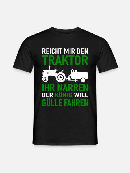 Landwirt Bauer Reicht Mir Den Traktor Gülle Fahren - Männer T-Shirt - Schwarz