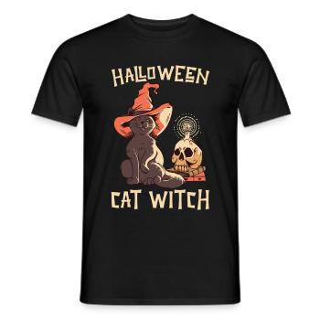 Halloween Halloween Katze Hexe - Männer T-Shirt - Schwarz - Vorne - AI Model Male 178 light (178cm)