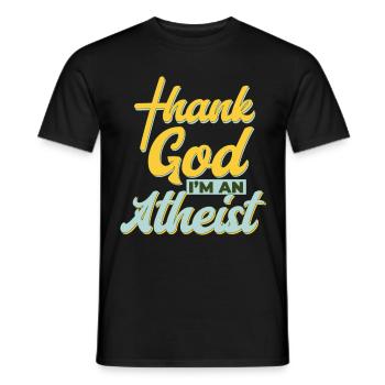 Athéisme Dieu merci Je suis athée - T-shirt homme - noir - Devant - AI Model Male 178 light (178cm)