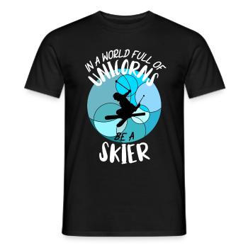 Ski ski Skieurs Vacances au ski - T-shirt homme - noir - Devant - AI Model Male 178 light (178cm)