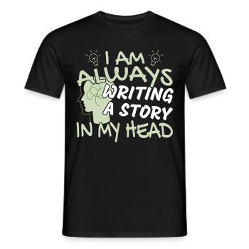 Screenwriter I Write In My Head - Men's T-Shirt - black - Front - AI Model Male 178 light (178cm)