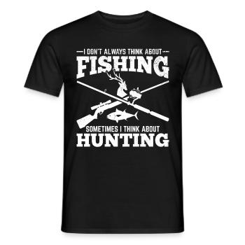 Fish Angler Deer Hunting Angler - Men's T-Shirt - black - Front - AI Model Male 178 light (178cm)
