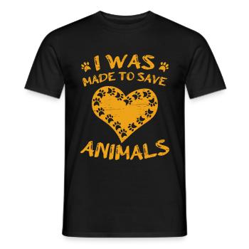 Animal Lover I Was Made To Save Animals - Men's T-Shirt - black - Front - AI Model Male 178 light (178cm)