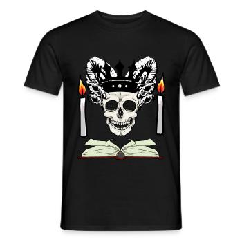 Totenkopf Satan Teufel Altar Okkult Satanisch - Männer T-Shirt - Schwarz - Vorne - AI Model Male 178 light (178cm)