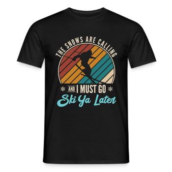 Ski Skiing Skifahrer Skisport Langlauf Biathlon - Männer T-Shirt - Schwarz - Vorne - AI Model Male 178 light (178cm)