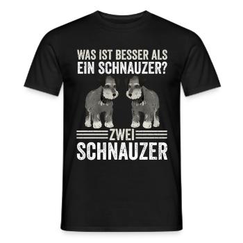 Zwei Schnauzer Hund Schnauzer - Männer T-Shirt - Schwarz - Vorne - AI Model Male 178 light (178cm)