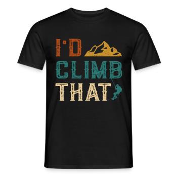 Rock Climbing Mountain Climber Bouldering - Men's T-Shirt - black - Front - AI Model Male 178 light (178cm)