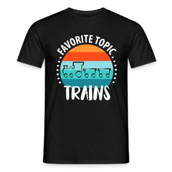 Train Railway Railway Trains Train drivers - Men's T-Shirt - black - Front - AI Model Male 178 light (178cm)