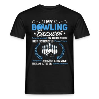 My Bowling Excuses - Funny Bowling Bowler - Men's T-Shirt - black - Front - AI Model Male 178 light (178cm)