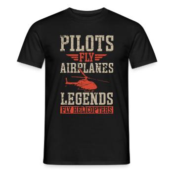 Aviator Pilots Fly Airplanes Legends Helicopters - Men's T-Shirt - black - Front - AI Model Male 178 light (178cm)