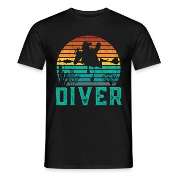 Diver Vintage - Men's T-Shirt - black - Front - AI Model Male 178 light (178cm)