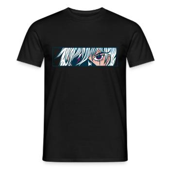 Anime Eyes Cartoon Comic Face Look - Men's T-Shirt - black - Front - AI Model Male 178 light (178cm)